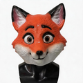 NightNineMask Fox Full Head Latex Animal Mask for Cosplay