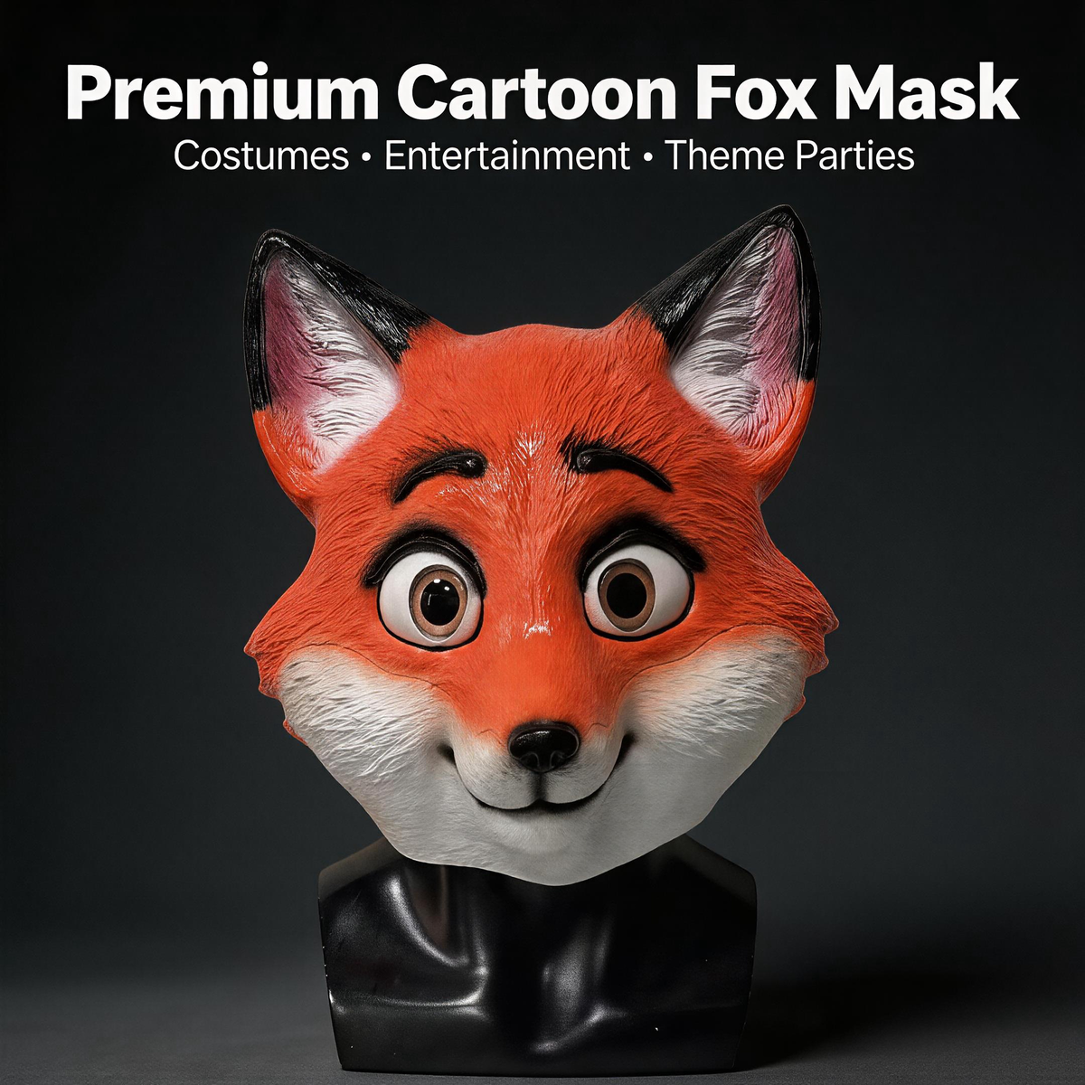 NightNineMask Fox Full Head Latex Animal Mask for Cosplay
