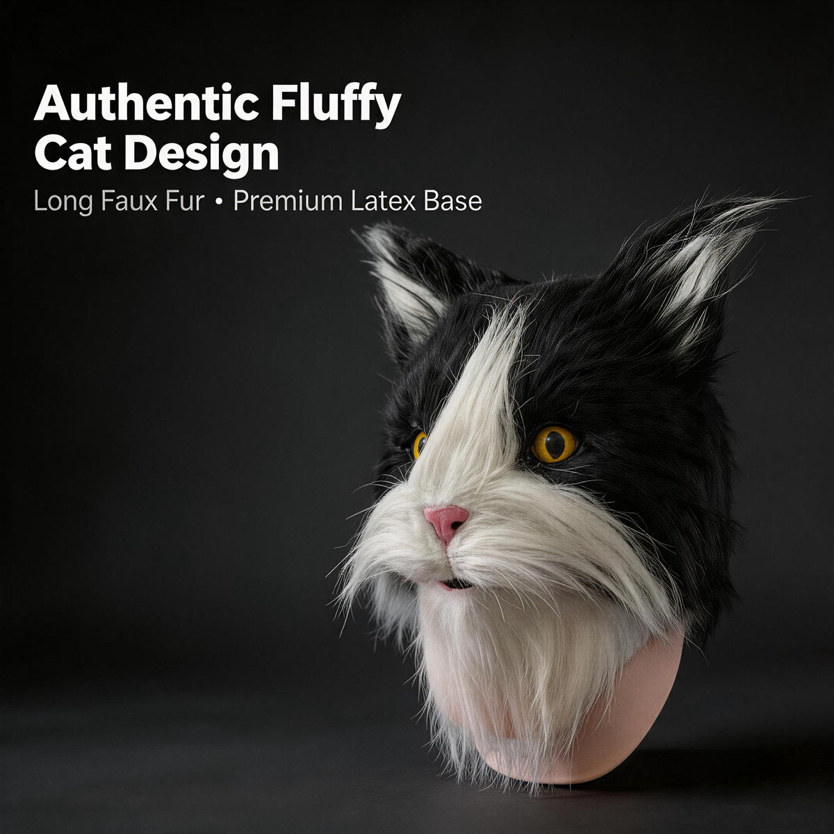 NightNineMask Furry Cat Latex Mask, Realistic Animal