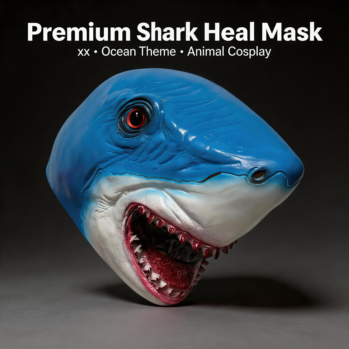 NightNineMask Realistic Shark Latex Mask, Realistic Animal