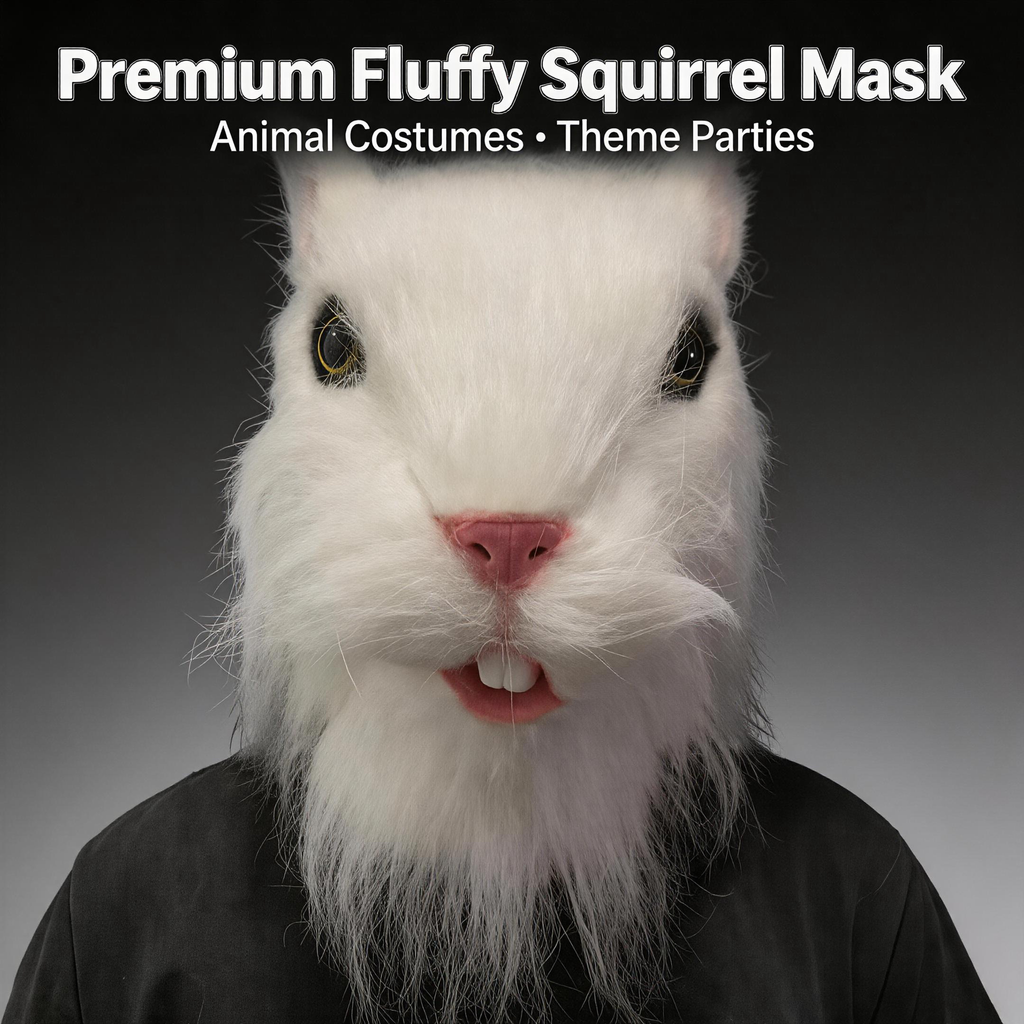 NightNineMask Furry Squirrel Latex Mask, Realistic Animal