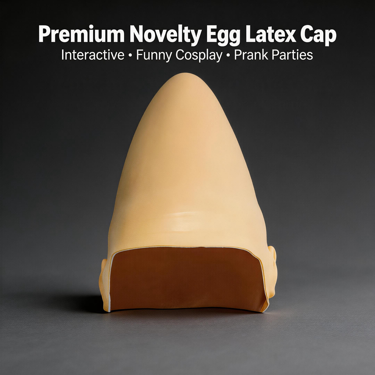Funny Latex Pointed Head Mask, Novelty Cone Head Costume Accessory for Halloween Cosplay